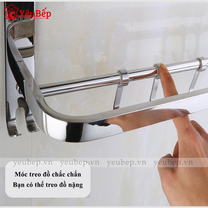 Kệ Nhà Tắm Inox 304 Cao Cấp Đa Năng Có Giá Treo Khăn Tắm, Đa Năng Gấp Gọn