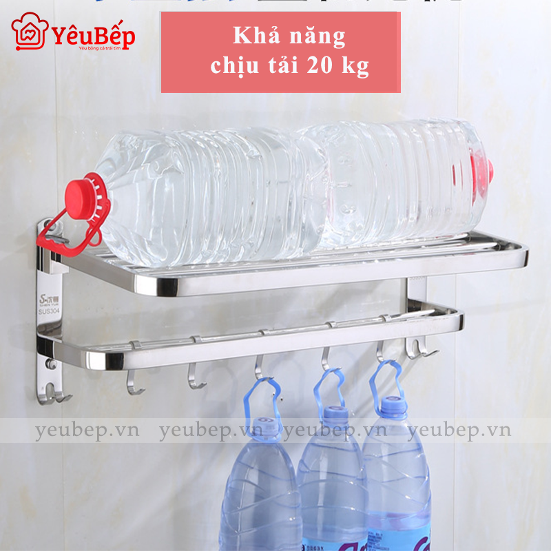 Kệ Nhà Tắm Inox 304 Cao Cấp Đa Năng Có Giá Treo Khăn Tắm, Đa Năng Gấp Gọn