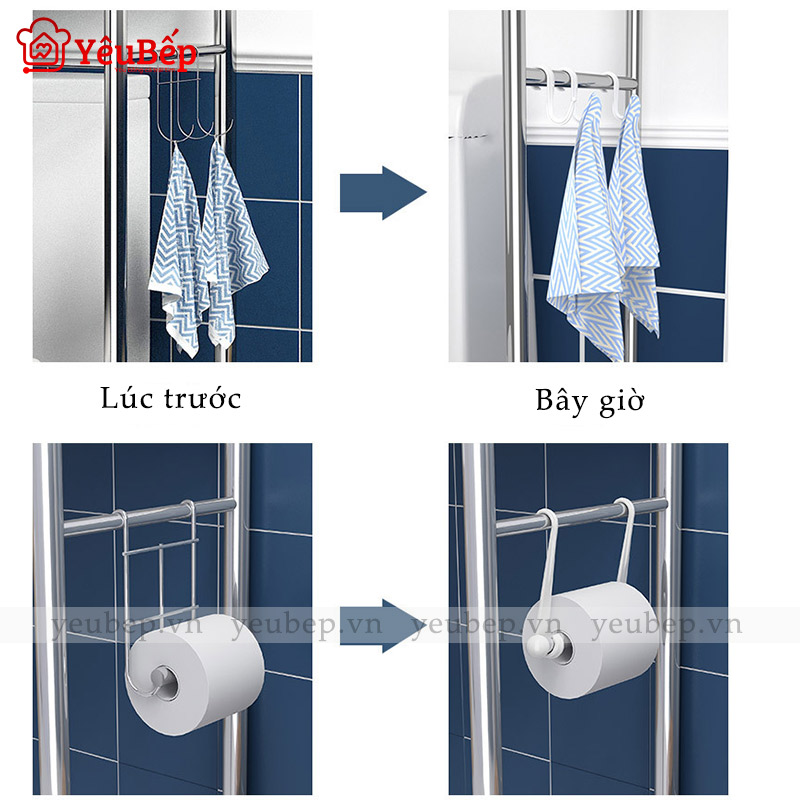 Kệ Nhà Tắm Thông Minh Đặt Trên Đầu Máy Giặt Và Toilet 