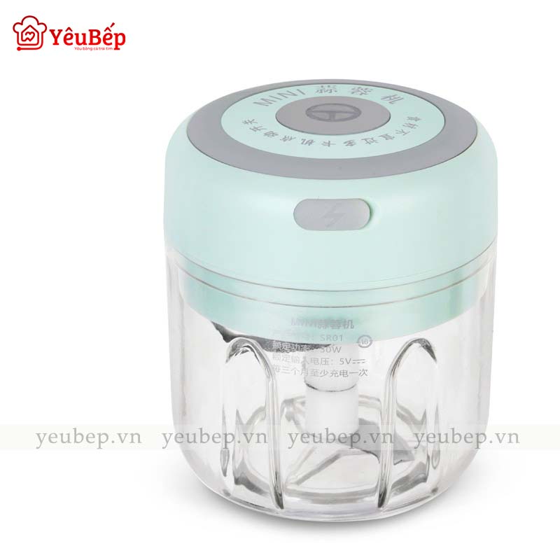 Máy Xay Tỏi Ớt Hành, Thịt, Rau, Củ Quả Cầm Tay Mini Đa Năng Tích Điện Cao Cấp - Sạc Pin Bằng Cổng USB