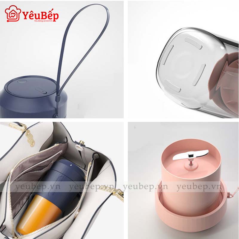 Máy Xay Sinh Tố Đa Năng Cầm Tay Dung Tích 450ml Pin 3000mAh - Máy Xay Sạc Pin USB Đa Năng (Hàng Cao Cấp)