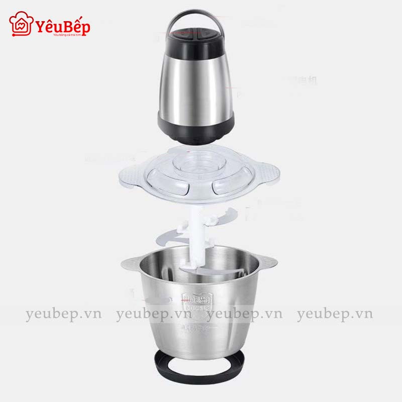 Máy Xay Thịt Đa Năng, Xay Củ Quả, Hành, Tỏi Ớt, 4 Lưỡi, Cối Inox 304, Công Suất 300 W, Dung tích 3L