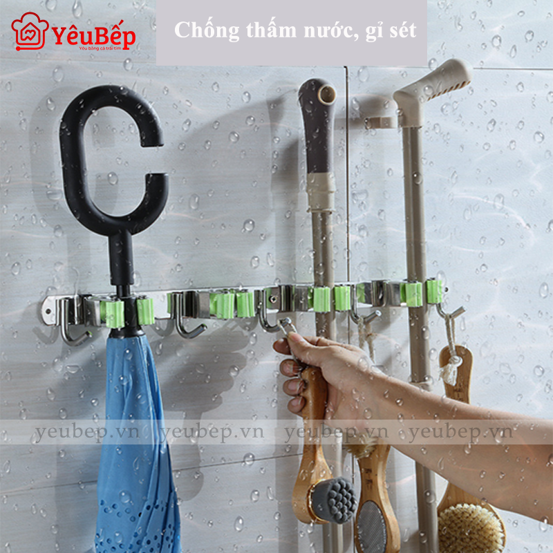 Móc Kẹp Cây Lau Nhà Phòng Tắm Dán Tường