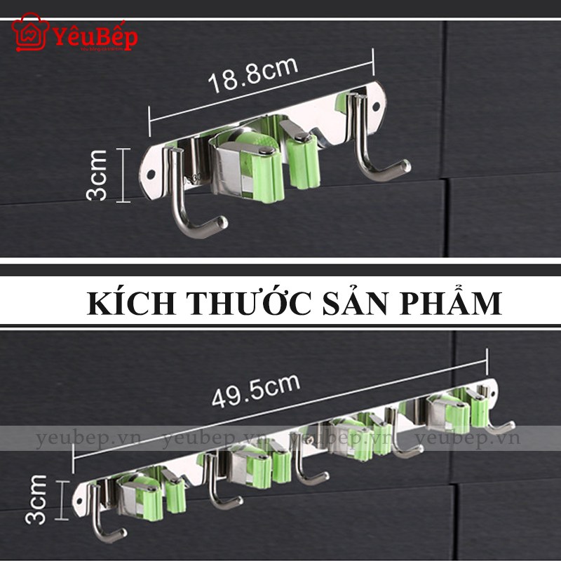 Móc Kẹp Cây Lau Nhà Phòng Tắm Dán Tường