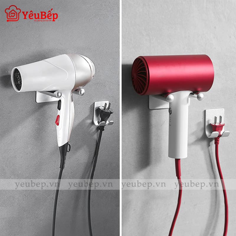 Móc Treo Máy Sấy Tóc Dán Tường Bằng Nhôm Chống Gỉ Sét
