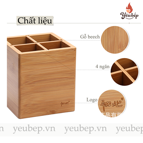 Ống Đựng Đũa, Muỗng Bằng Gỗ Nhiều Ngăn Để Bàn Sang Trọng, Sản Xuất Theo Tiêu Chuẩn Nhật Bản