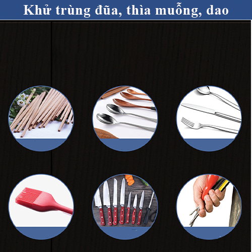 Ống Đựng Đũa, Muỗng Khử Trùng Có Nắp Đậy Khử Trùng Tia UV Treo Tường