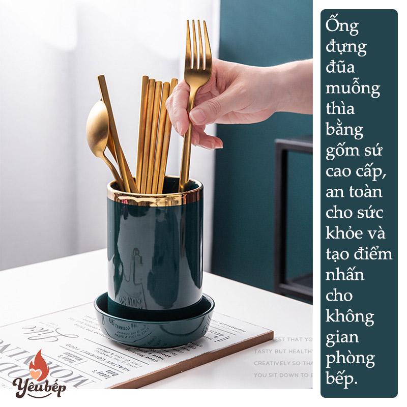 Ống Đựng Đũa Muỗng Bằng Sứ Phong Cách Bắc Âu