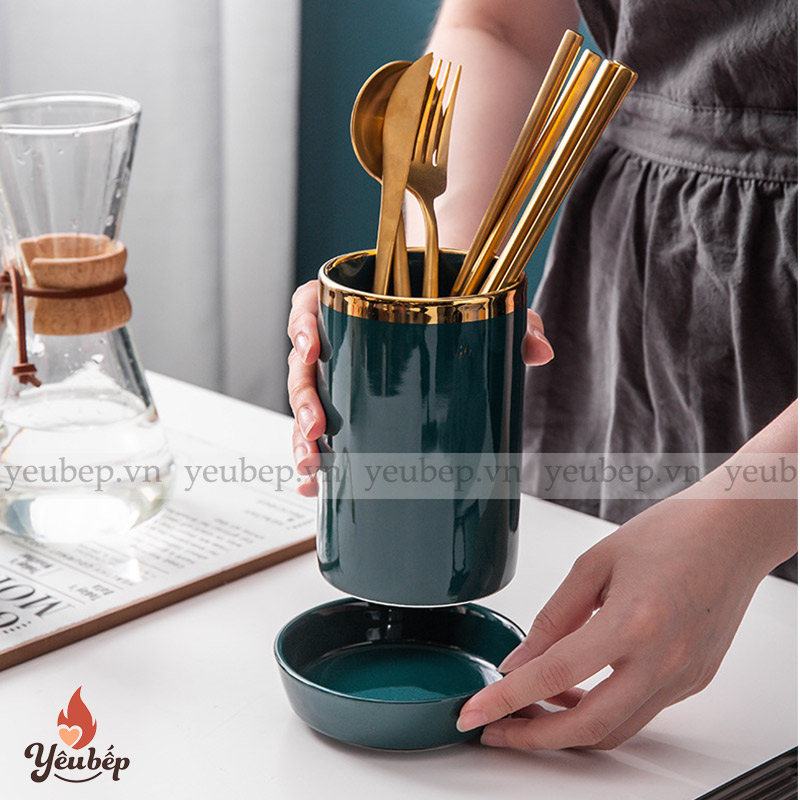 Ống Đựng Đũa Muỗng Bằng Sứ Phong Cách Bắc Âu