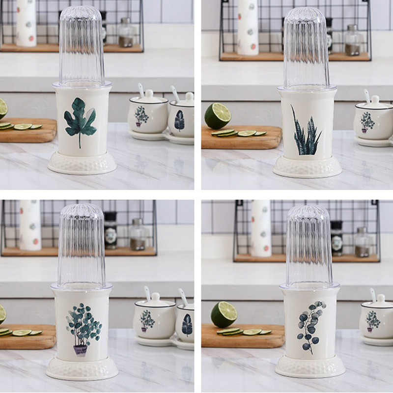 Hộp Đựng Đũa Muỗng Bằng Sứ Có Nắp Đậy Kín Đáo, Sang Trọng