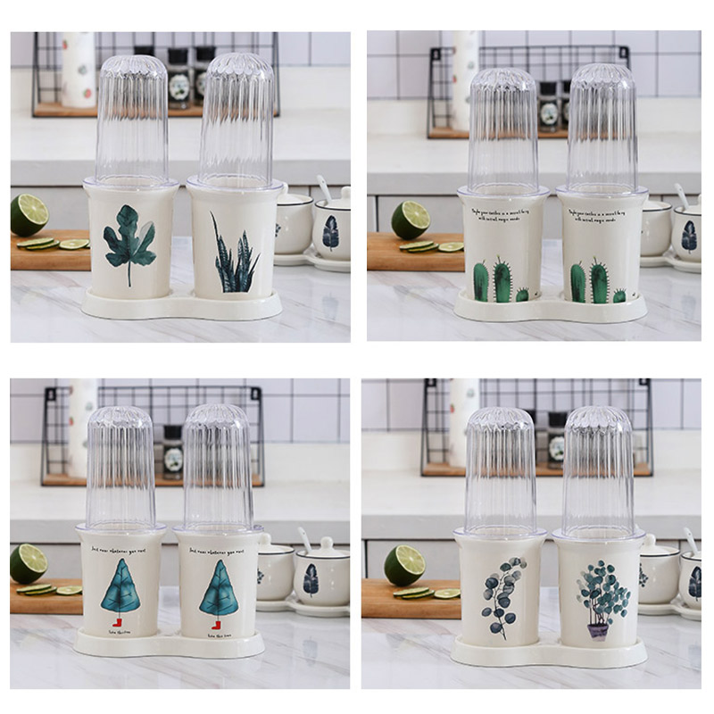 Hộp Đựng Đũa Muỗng Bằng Sứ Có Nắp Đậy Kín Đáo, Sang Trọng