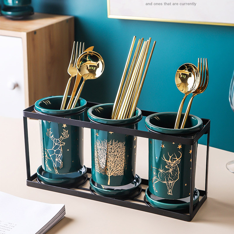 Ống Đựng Đũa Muỗng Bằng Sứ Phong Cách Bắc  Âu