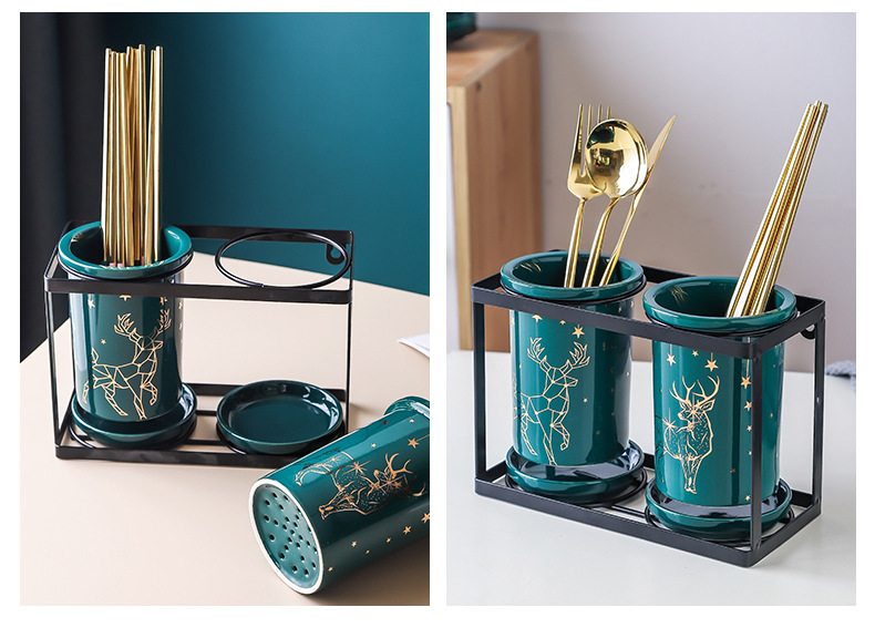 Ống Đựng Đũa Muỗng Bằng Sứ Phong Cách Bắc  Âu