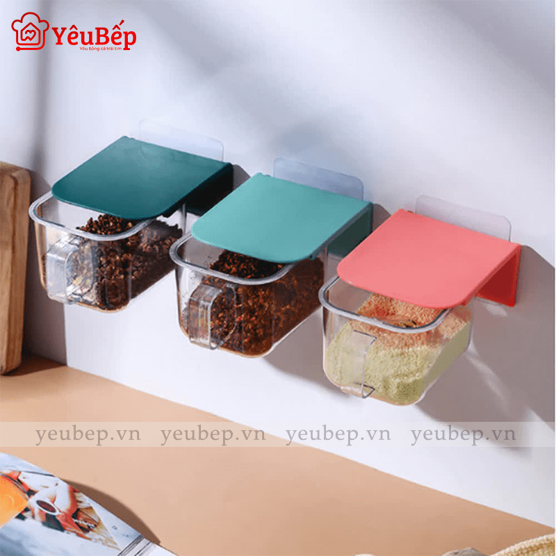 Hộp Đựng Gia Vị Dán Tường Cho Nhà Bếp Đa Năng