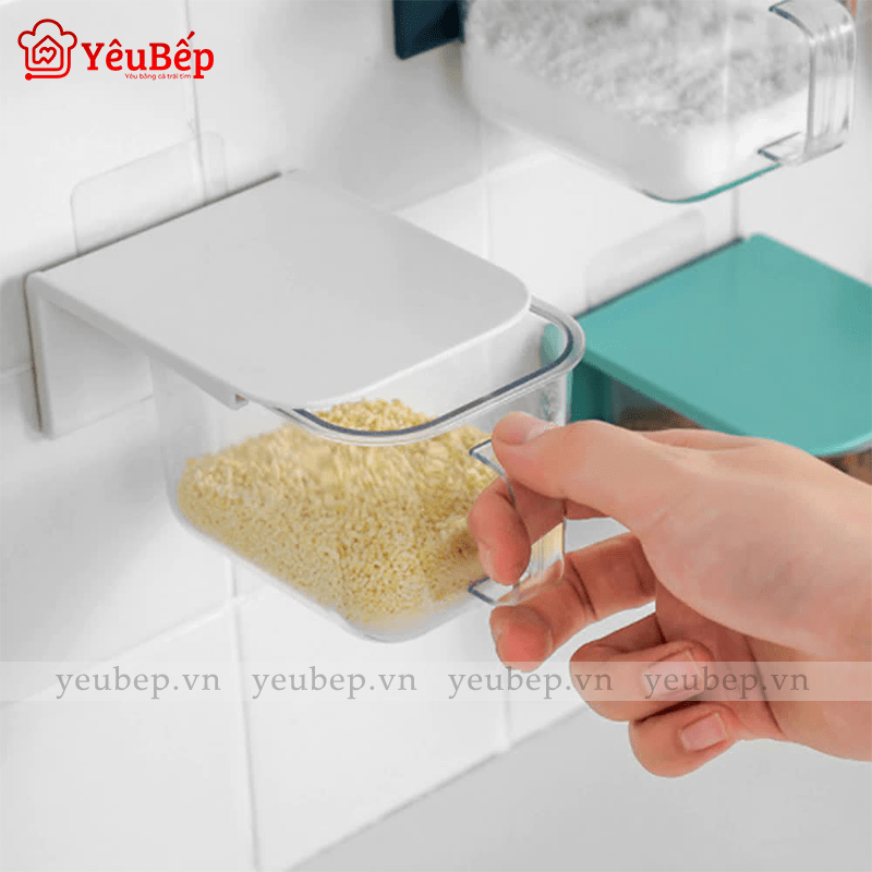 Hộp Đựng Gia Vị Dán Tường Cho Nhà Bếp Đa Năng