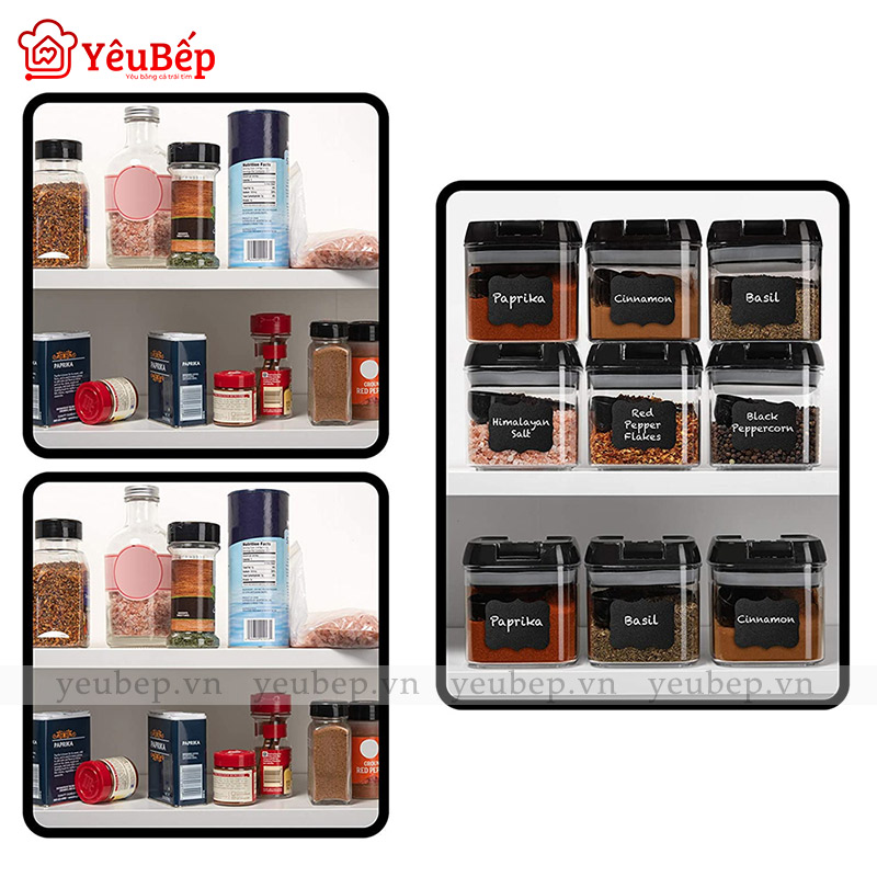 Set 6 Hũ Đựng Gia Vị Bằng Nhựa Abs Với Sức Chứa 500ml Tiện Lợi