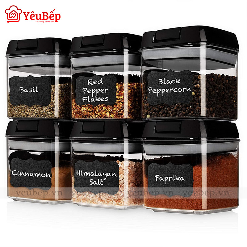 Set 6 Hũ Đựng Gia Vị Bằng Nhựa Abs Với Sức Chứa 500ml Tiện Lợi