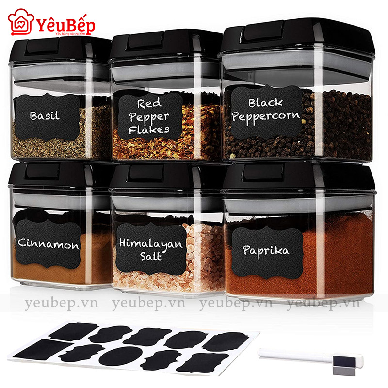 Set 6 Hũ Đựng Gia Vị Bằng Nhựa Abs Với Sức Chứa 500ml Tiện Lợi