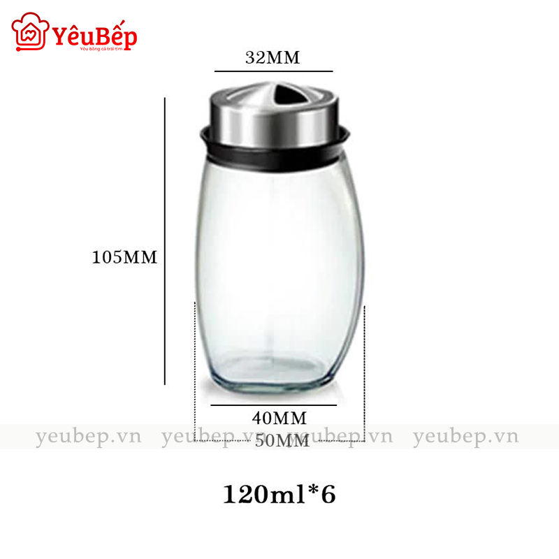 Set 6 Lọ Gia Vị Kèm Giá Đỡ Xoay 360 độ