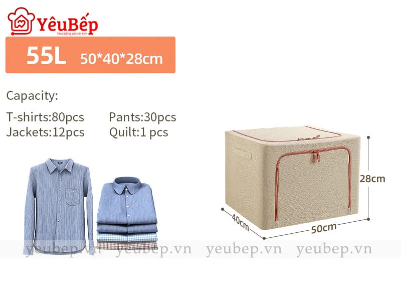Thùng Cất Giữ Chăn Mền, Quần Áo Bằng Vải Oxford Cao Cấp