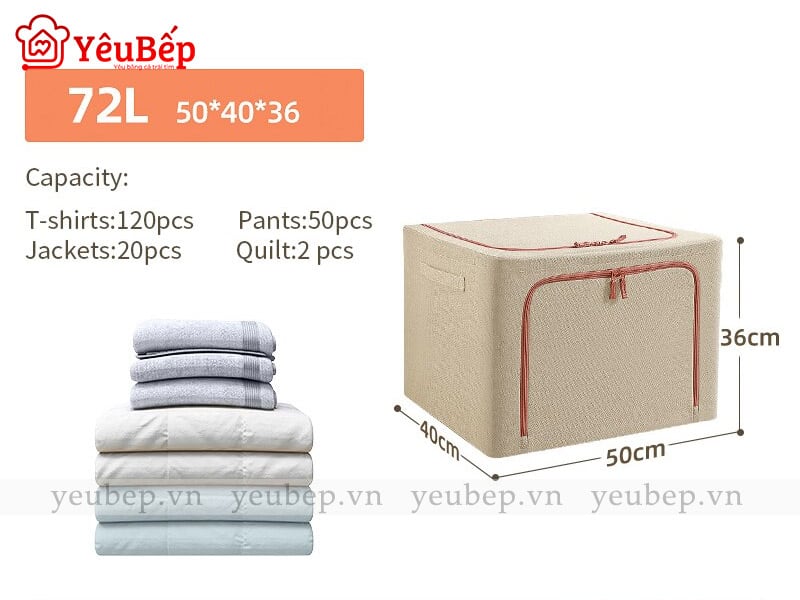Thùng Cất Giữ Chăn Mền, Quần Áo Bằng Vải Oxford Cao Cấp