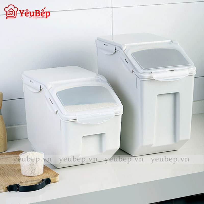 Thùng Đựng Gạo 10kg Có Nắp Khóa Chắc Chắn, Tiện Lợi