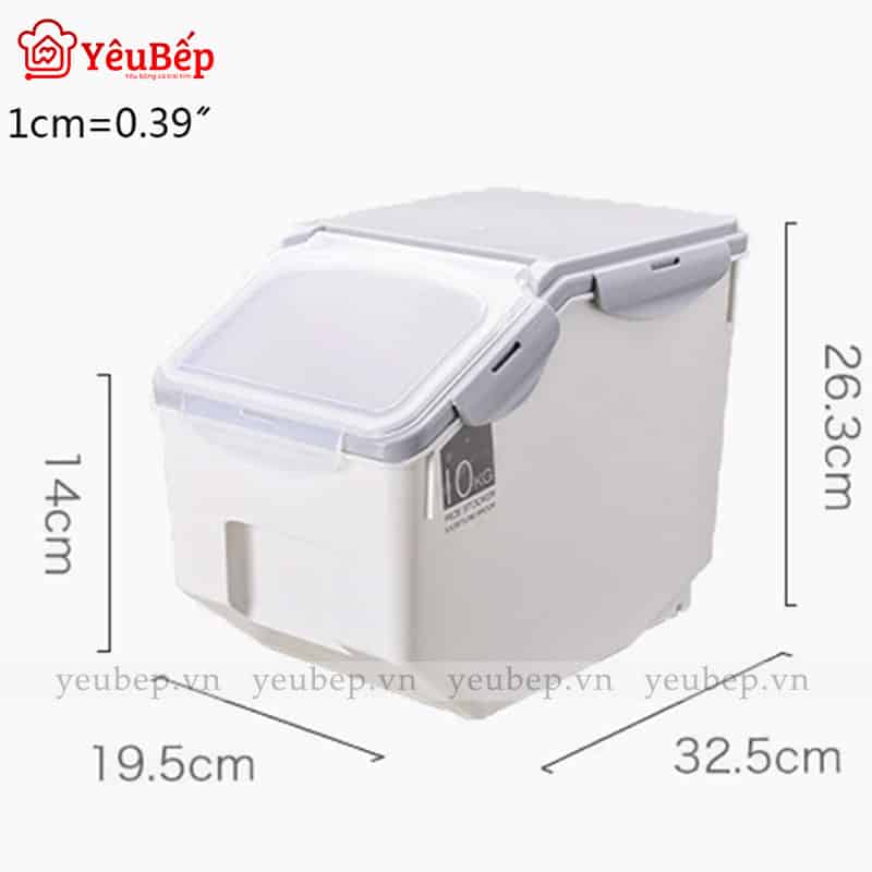 Thùng Đựng Gạo 10kg Có Nắp Khóa Chắc Chắn, Tiện Lợi