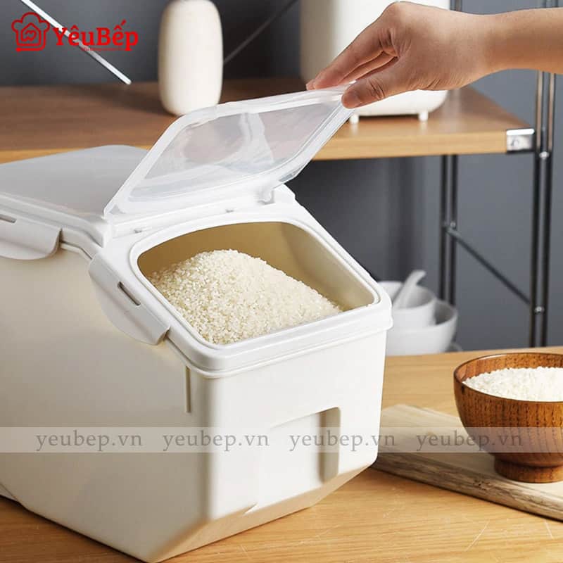 Thùng Đựng Gạo 10kg Có Nắp Khóa Chắc Chắn, Tiện Lợi