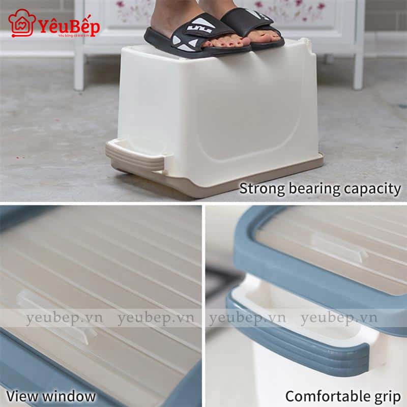 Thùng Đựng Gạo Có Nắp Kéo Thông Minh Bằng Nhựa PP