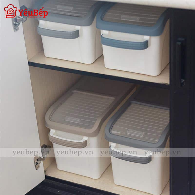 Thùng Đựng Gạo Có Nắp Kéo Thông Minh Bằng Nhựa PP