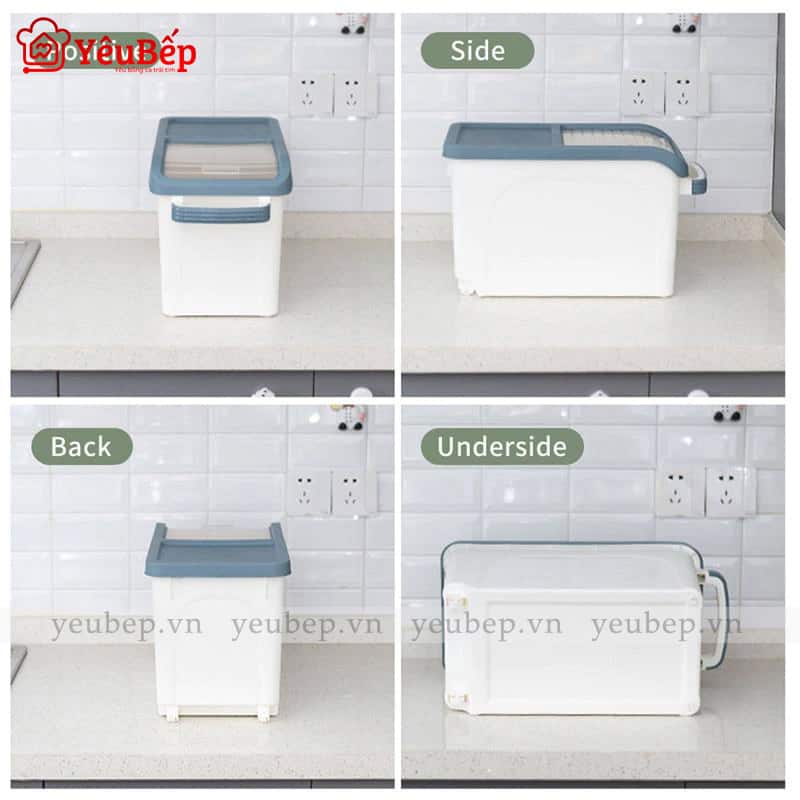 Thùng Đựng Gạo Có Nắp Kéo Thông Minh Bằng Nhựa PP