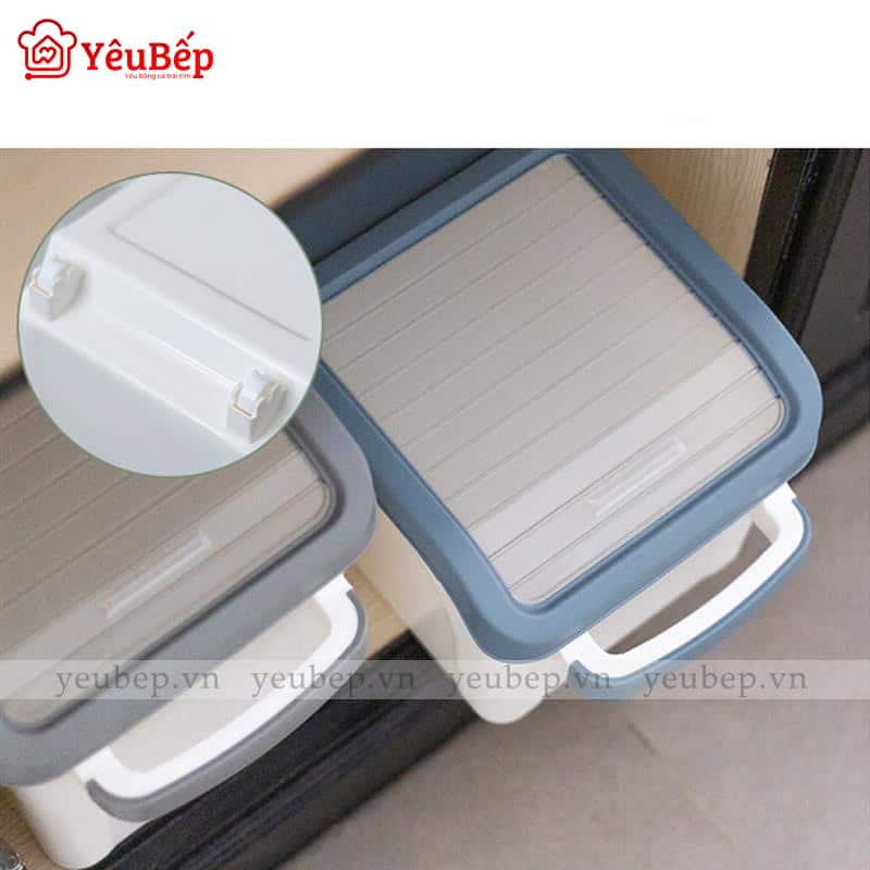 Thùng Đựng Gạo Có Nắp Kéo Thông Minh Bằng Nhựa PP