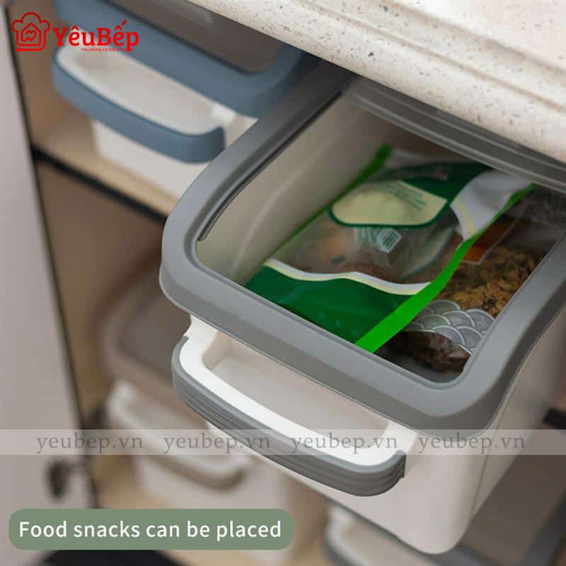 Thùng Đựng Gạo Có Nắp Kéo Thông Minh Bằng Nhựa PP