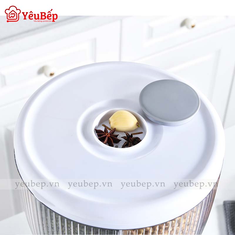Thùng Đựng Gạo 4 Ngăn Trục Xoay 360 Độ