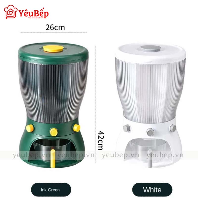 Thùng Đựng Gạo 4 Ngăn Trục Xoay 360 Độ