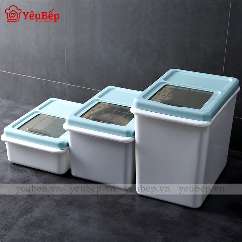Thùng Đựng Gạo 5kg, 10kg, 15kg Thông Minh Bằng Nhựa
