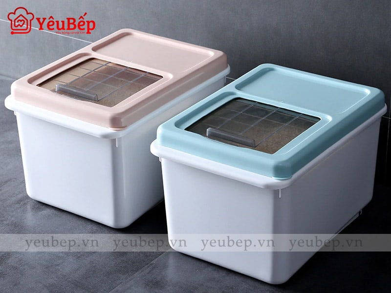 Thùng Đựng Gạo 5kg, 10kg, 15kg Thông Minh Bằng Nhựa