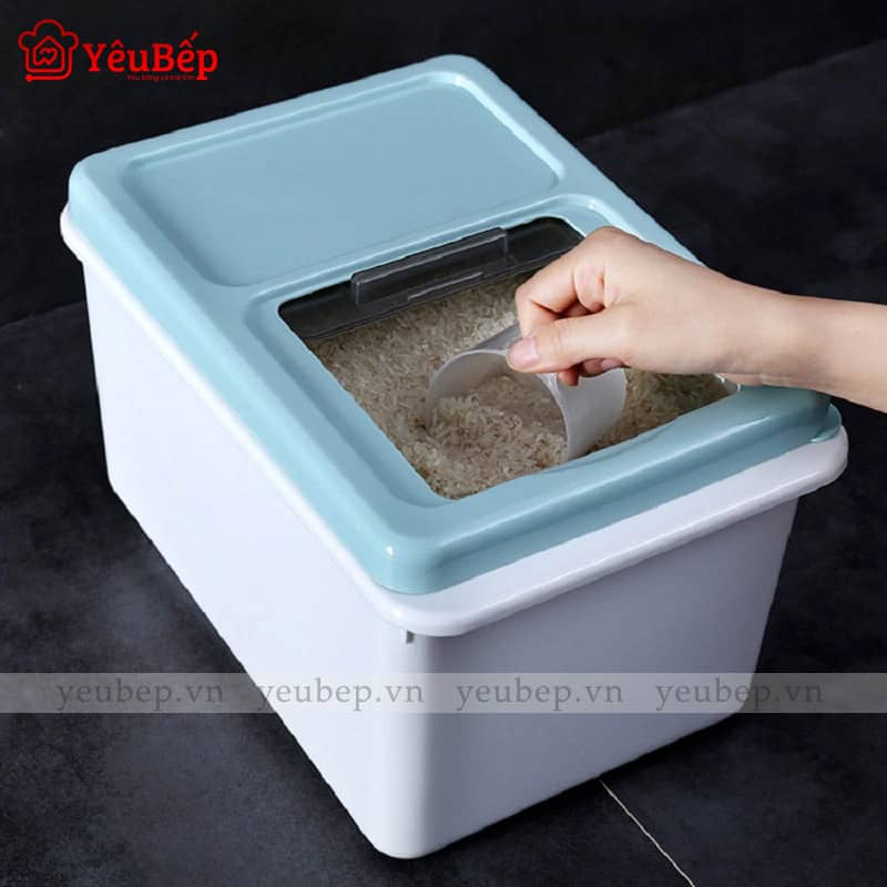 Thùng Đựng Gạo 5kg, 10kg, 15kg Thông Minh Bằng Nhựa