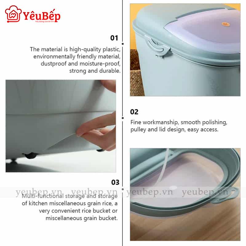 Thùng Đựng Gạo Chống Côn Trùng Bằng Nhựa ABS