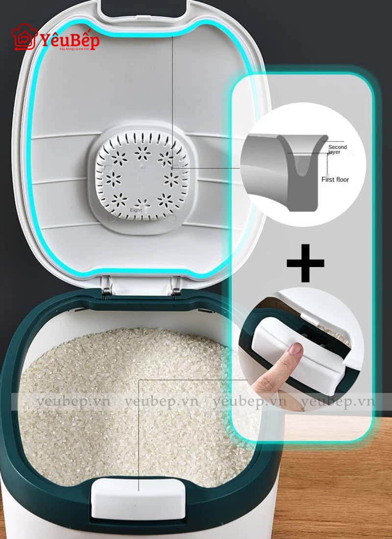 Thùng Đựng Gạo Diệt Côn Trùng Nano Thông Minh