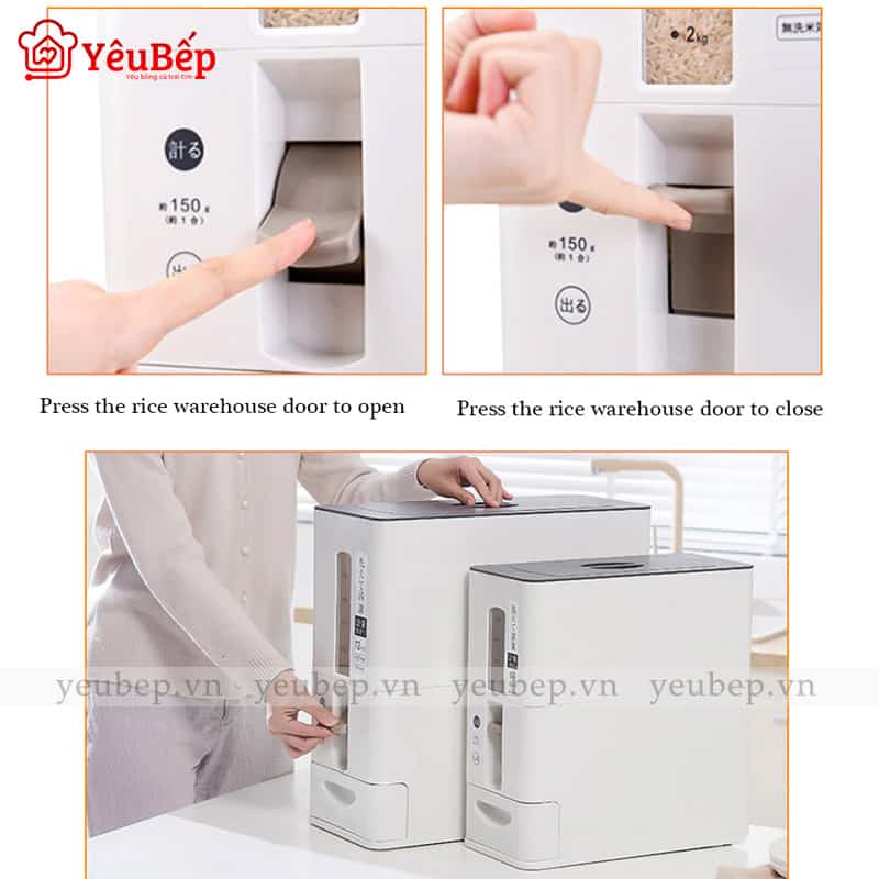 Thùng Đựng Gạo, Hạt Ngũ Cốc Có Vạch Đo Dung Tích