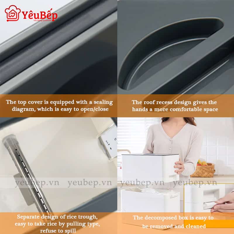 Thùng Đựng Gạo, Hạt Ngũ Cốc Có Vạch Đo Dung Tích