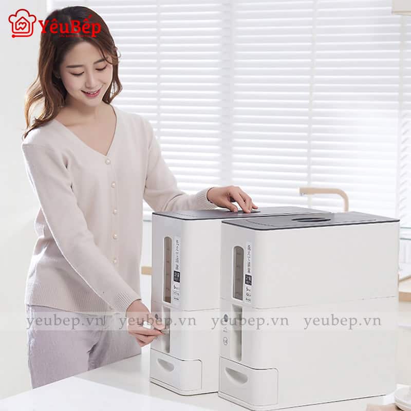 Thùng Đựng Gạo, Hạt Ngũ Cốc Có Vạch Đo Dung Tích