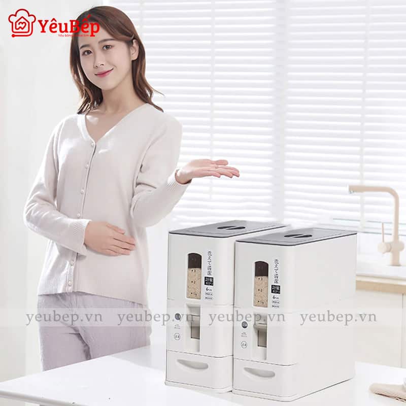 Thùng Đựng Gạo, Hạt Ngũ Cốc Có Vạch Đo Dung Tích