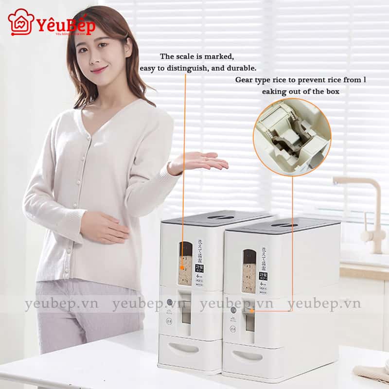 Thùng Đựng Gạo, Hạt Ngũ Cốc Có Vạch Đo Dung Tích