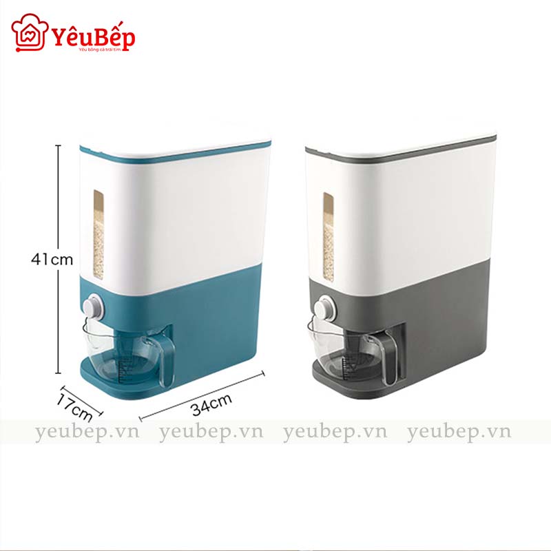 Thùng Đựng Gạo Thông Minh 12kg Kèm Cốc Đong Gạo Tiện Dụng