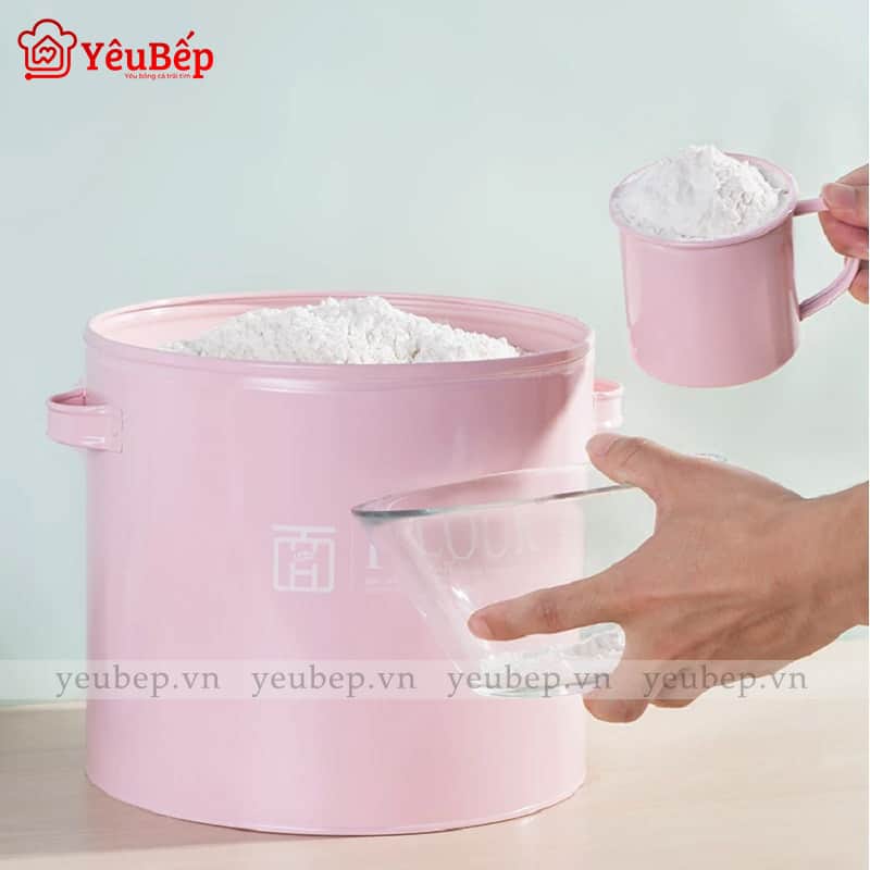 Thùng Đựng Gạo 2,5kg, 5kg, 10kg Bằng Sắt Dễ Thương Cho Gia Đình Ít Người