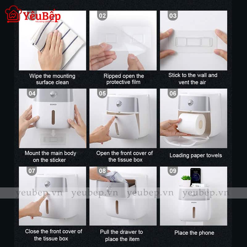 Tủ Đựng Giấy Kèm Kệ Để Đồ 2 Ngăn Ecoco Thông Minh