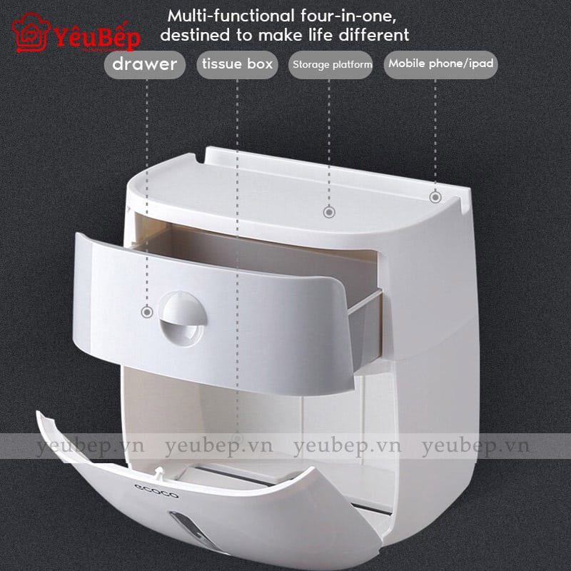 Tủ Đựng Giấy Kèm Kệ Để Đồ 2 Ngăn Ecoco Thông Minh