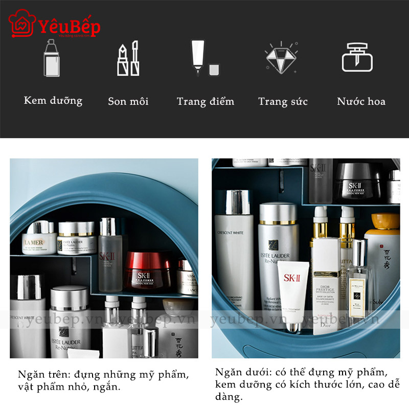 Tủ Đựng Mỹ Phẩm, Trang Sức Chống Nước Nhà Tắm Bằng Nhựa ABS